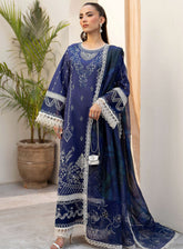 Saad Shaikh Luxury Eid Embroidered Lawn 3 Piece Unstitched Suit SSK24E TAWNY